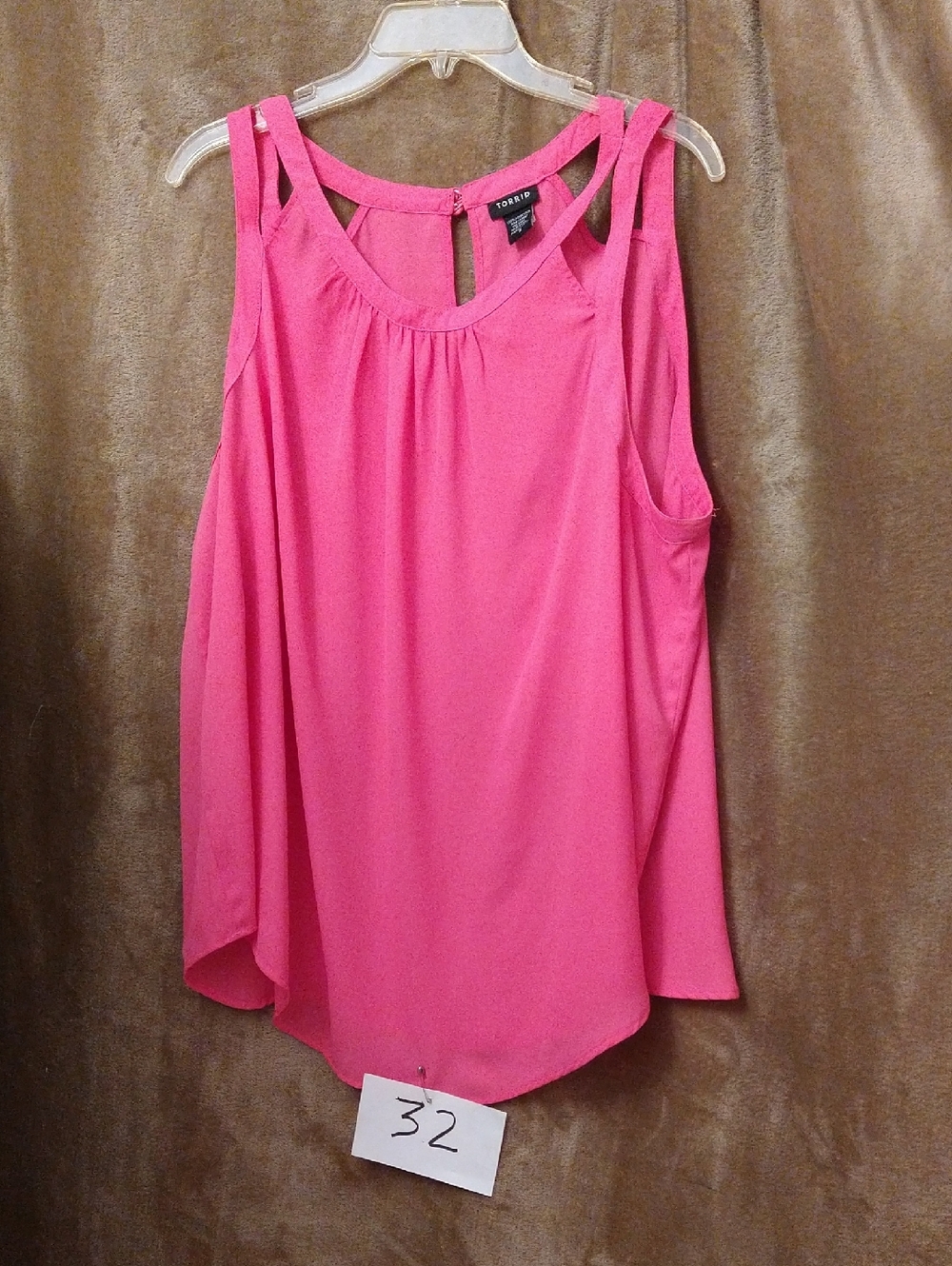 torrid Bright Pink Double-Strap Sleeveless Tank, Size 2